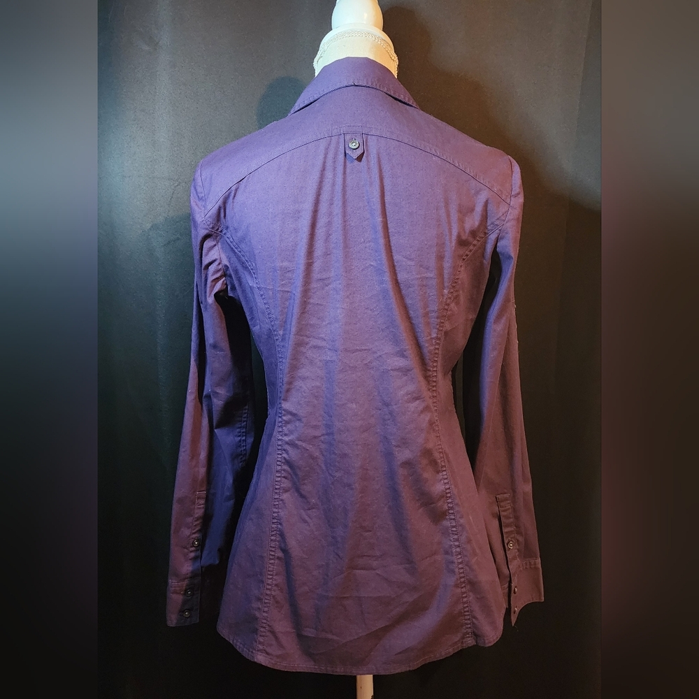 Express Essential Stretch Size Medium Purple Butt… - image 2